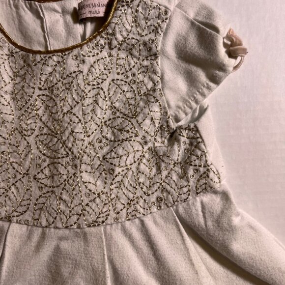 Catherine Malandrino Mini Girls 4T Ivory Gold Dress Special Occasion Floral (K) - Picture 3 of 6